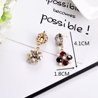 Wholesale Jewelry Simple Style Round Alloy Zircon Gold Plated Plating Inlay Drop Earrings main image 3