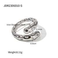 Simple Style Solid Color Stainless Steel Plating 18k Gold Plated Open Rings sku image 1