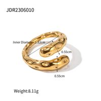 Simple Style Solid Color Stainless Steel Plating 18k Gold Plated Open Rings sku image 2