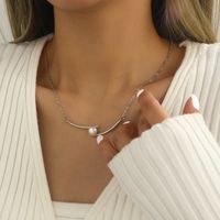 Basic Lady Simple Style Geometric Imitation Pearl Alloy Women's Necklace main image 1