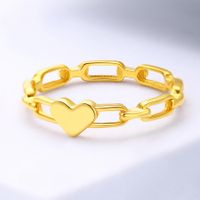 Casual Simple Style Heart Shape Titanium Steel Plating Hollow Out Rings main image 5