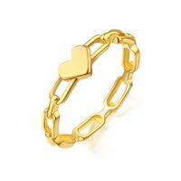 Casual Simple Style Heart Shape Titanium Steel Plating Hollow Out Rings main image 2