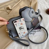 Women's Small Pu Leather Elephant Streetwear Elephant-shaped Zipper Crossbody Bag main image 6