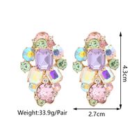 1 Pair Lady Shiny Geometric Inlay Zinc Alloy Artificial Gemstones Ear Studs main image 3