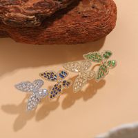 Elegant Classic Style Butterfly Copper Asymmetrical Plating Inlay Zircon 14k Gold Plated Open Rings main image 8