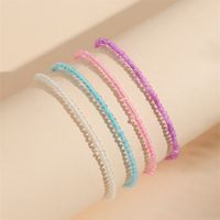 Elegant Beach Simple Style Solid Color Synthetic Resin Women's Anklet main image 4