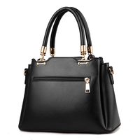 Women's Pu Leather Solid Color Vintage Style Square Zipper Bucket Bag main image 5