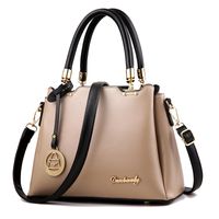 Women's Pu Leather Solid Color Vintage Style Square Zipper Bucket Bag sku image 3