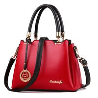 Women's Pu Leather Solid Color Vintage Style Square Zipper Bucket Bag sku image 2
