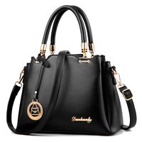 Women's Pu Leather Solid Color Vintage Style Square Zipper Bucket Bag sku image 5