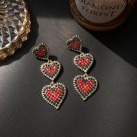 1 Pair Classic Style Heart Shape Alloy Drop Earrings main image 4