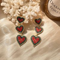 1 Pair Classic Style Heart Shape Alloy Drop Earrings main image 1