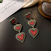1 Pair Classic Style Heart Shape Alloy Drop Earrings sku image 1