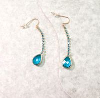 1 Pair Elegant Lady Water Droplets Inlay Copper Zircon Drop Earrings main image 4