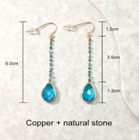 1 Pair Elegant Lady Water Droplets Inlay Copper Zircon Drop Earrings main image 2