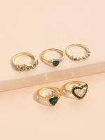 Elegant Lady Geometric Heart Shape Artificial Rhinestones Alloy Wholesale Rings main image 6