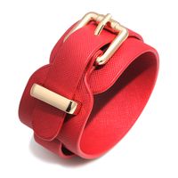 Ins Style Solid Color Pu Leather Alloy Wholesale Bangle sku image 4