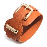 Ins Style Solid Color Pu Leather Alloy Wholesale Bangle sku image 1
