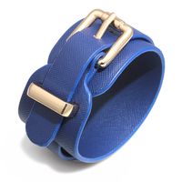 Ins Style Solid Color Pu Leather Alloy Wholesale Bangle sku image 5