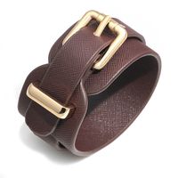 Ins Style Solid Color Pu Leather Alloy Wholesale Bangle sku image 3