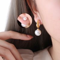 1 Pair Elegant Luxurious Queen Heart Shape Plating Inlay Alloy Artificial Pearls 18k Gold Plated Drop Earrings Ear Studs main image 4