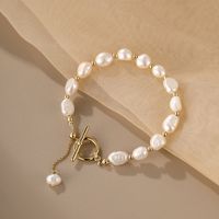 Elegant Luxurious Round Freshwater Pearl Copper Toggle Bracelets main image 4