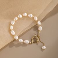 Elegant Luxurious Round Freshwater Pearl Copper Toggle Bracelets main image 5
