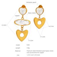 1 Pair Elegant Luxurious Queen Heart Shape Plating Inlay Alloy Artificial Pearls 18k Gold Plated Drop Earrings Ear Studs sku image 10