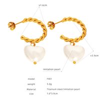 1 Pair Elegant Luxurious Queen Heart Shape Plating Inlay Alloy Artificial Pearls 18k Gold Plated Drop Earrings Ear Studs sku image 8