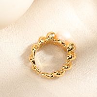 Elegant Simple Style Spiral Stripe Freshwater Pearl Copper Open Rings main image 2