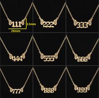 201 Stainless Steel 18K Gold Plated Simple Style Plating Number Pendant Necklace main image 6