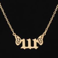 201 Stainless Steel 18K Gold Plated Simple Style Plating Number Pendant Necklace sku image 12