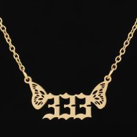 201 Stainless Steel 18K Gold Plated Simple Style Plating Number Pendant Necklace sku image 14