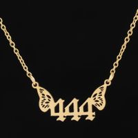 201 Stainless Steel 18K Gold Plated Simple Style Plating Number Pendant Necklace sku image 15