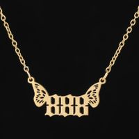 201 Stainless Steel 18K Gold Plated Simple Style Plating Number Pendant Necklace sku image 19