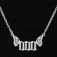 201 Stainless Steel 18K Gold Plated Simple Style Plating Number Pendant Necklace sku image 1