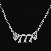 201 Stainless Steel 18K Gold Plated Simple Style Plating Number Pendant Necklace sku image 8