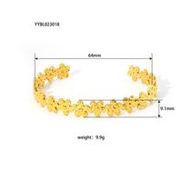 Retro Ethnic Style Bohemian Petal 304 Stainless Steel 18K Gold Plated Bangle In Bulk sku image 1