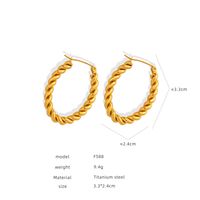 1 Pair Ig Style Streetwear Geometric Plating Titanium Steel 18k Gold Plated Earrings sku image 8