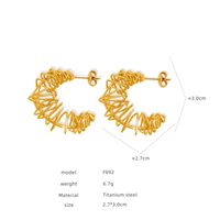 1 Pair Ig Style Streetwear Geometric Plating Titanium Steel 18k Gold Plated Earrings sku image 4