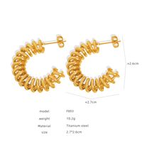1 Pair Ig Style Streetwear Geometric Plating Titanium Steel 18k Gold Plated Earrings sku image 6