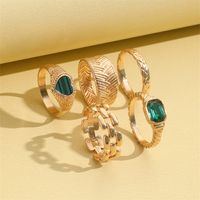 Elegant Retro Heart Shape Alloy Plating Inlay Artificial Gemstones Women's Open Rings main image 5