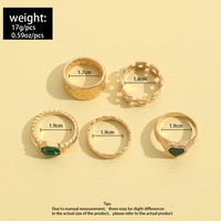 Elegant Retro Heart Shape Alloy Plating Inlay Artificial Gemstones Women's Open Rings main image 2