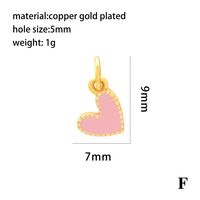 Romantic Sweet Heart Shape Copper Enamel Plating 18k Gold Plated Charms main image 6