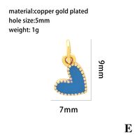 Romantic Sweet Heart Shape Copper Enamel Plating 18k Gold Plated Charms sku image 2