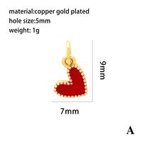 Romantic Sweet Heart Shape Copper Enamel Plating 18k Gold Plated Charms main image 4