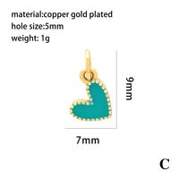 Romantic Sweet Heart Shape Copper Enamel Plating 18k Gold Plated Charms main image 2