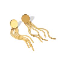 1 Pair Luxurious Solid Color Plating 304 Stainless Steel 18K Gold Plated Earrings main image 2
