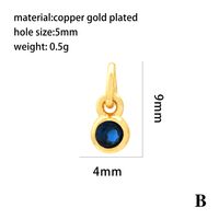 Casual Simple Style Round Rectangle Copper Plating Inlay Zircon 18k Gold Plated Charms main image 5