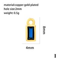 Casual Simple Style Round Rectangle Copper Plating Inlay Zircon 18k Gold Plated Charms main image 8